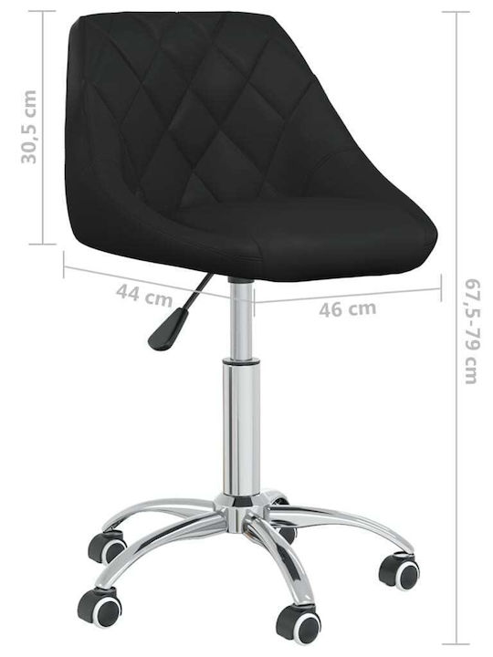 Office Desk Stool with Backrest Black 46x44x67cm