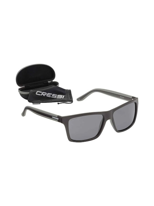 CressiSub Rio Men's Sunglasses with Gray Plastic Frame and Gray Polarized Lens XDB100114