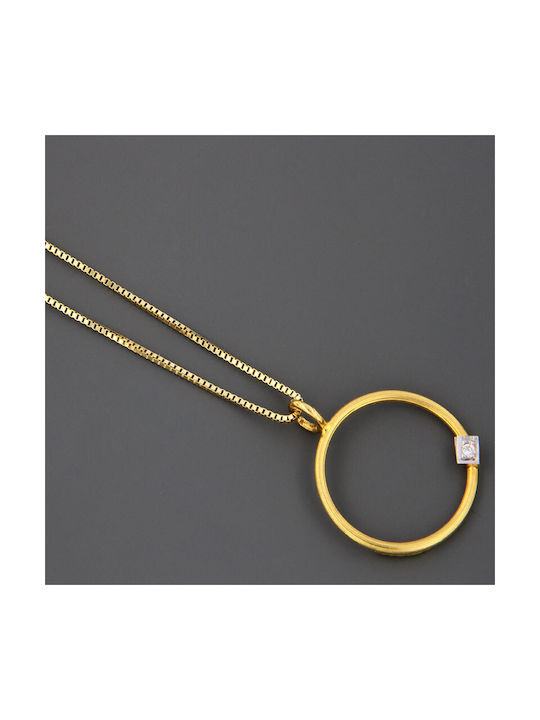 Ios Necklace from Gold 14K with Zircon