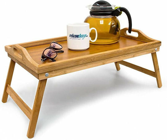 Relaxdays Bamboo Δίσκος Κρεβατιού 50x30cm