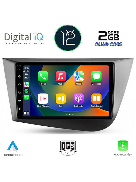 Digital IQ Sistem Audio Auto pentru Seat Leu 2005-2012 (Bluetooth/USB/WiFi/GPS/Apple-Carplay) cu Ecran Tactil 9"