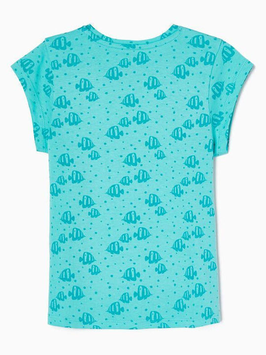 Σετ Παιδικά T-shirts Λευκό / Τιρκουάζ