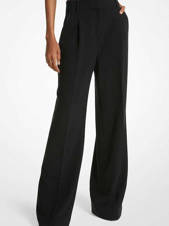 Michael Kors Women's High-waisted Crepe Trousers Black