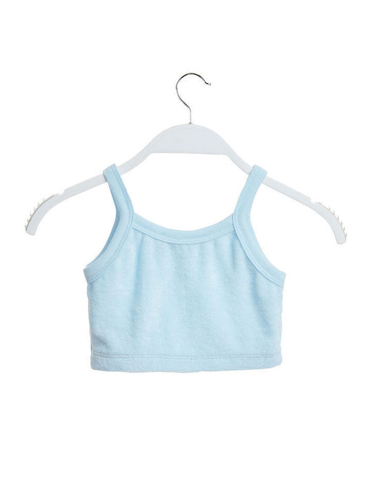 SugarFree Παιδικό Καλοκαιρινό Crop Top Αμάνικο Μπλε