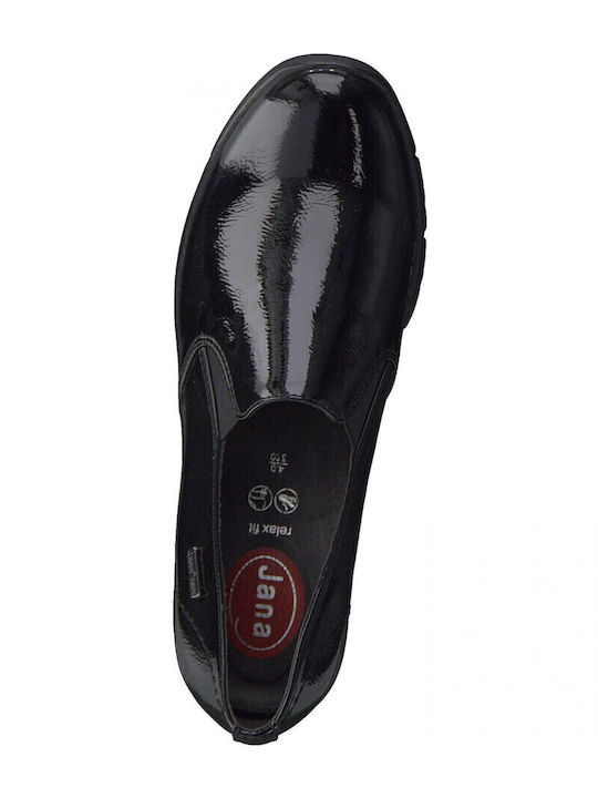 Patent Leather Women's Moccasins in Black Color