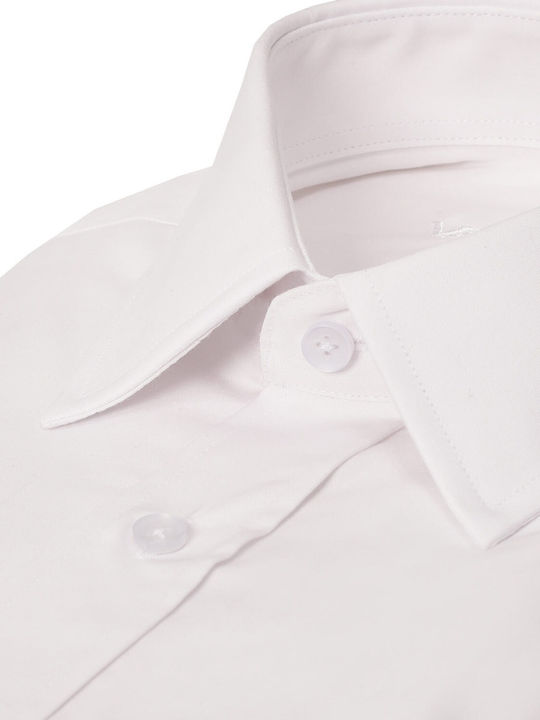 Vardas White Modern Fit Shirt Vardas White Classic Collar Cotton Monochrome Evening, All Day, Business