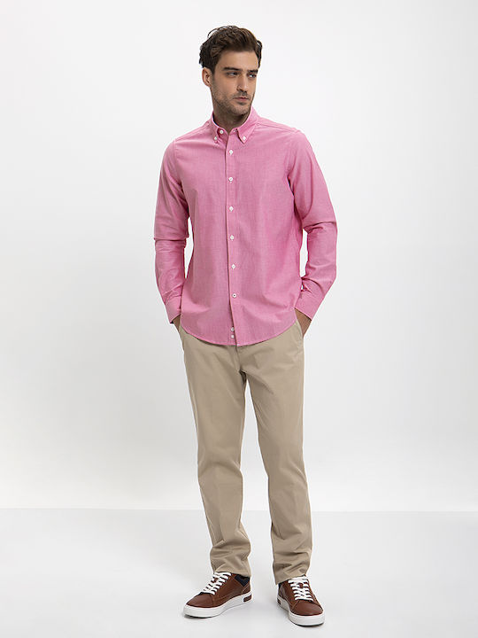 Name Button Down Modern Fit Shirt Name Red