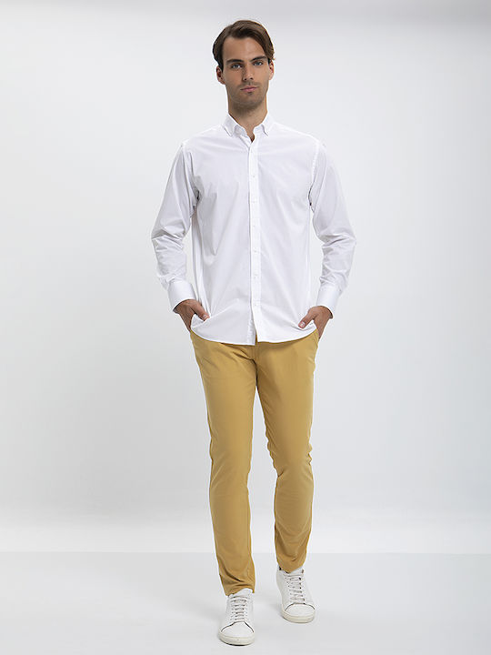 Name Button Down Slim Fit Shirt Name White