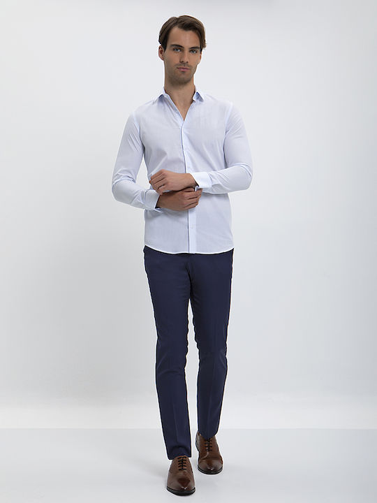 Vardas Ριγέ Πουκάμισο Slim Fit Vardas Γκρι Ριγέ