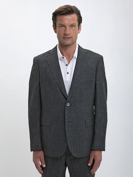 Suit with Micro Pattern Slim Fit in Olive Green Vardas Olive Green