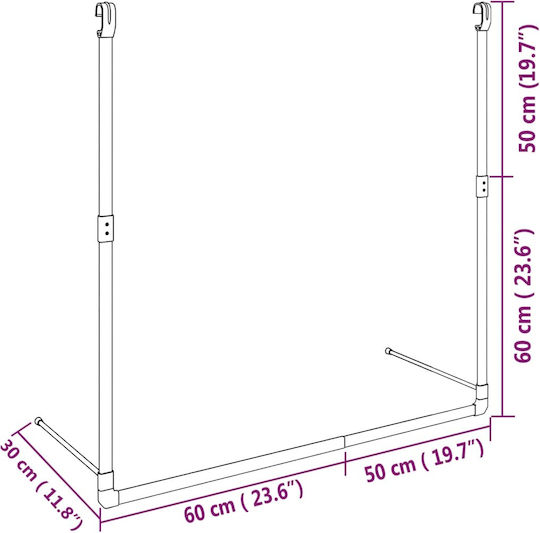 vidaXL Clothes Hanger Silver 344374 1pcs
