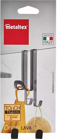 Metaltex Double Wall-Mounted Bathroom Hook Silver