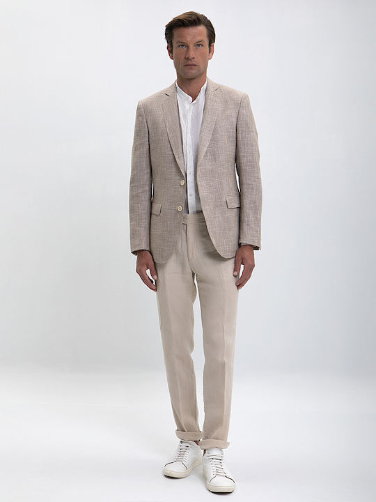 Vardas Unconstructed Modern Fit Suit Jacket in Beige Vardas Beige