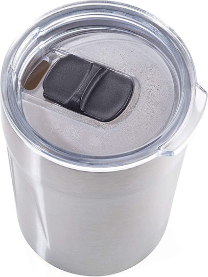 Troika Hot Drinks Mug Espresso Doppio Glass Thermos Stainless Steel 160ml Silver with Mouthpiece