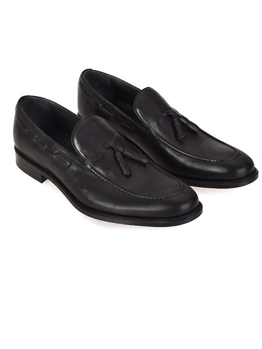 Pantofi loafer din piele HD x Vardas, negri monocromi