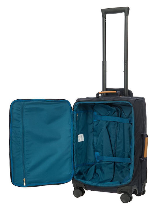 Bric's Milano Χ Collection Cabin Travel Suitcase Fabric Blue with 4 Wheels Height 55cm BXL.58117.050