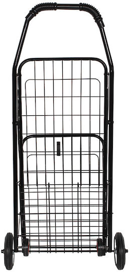 Metallisch Einkaufswagen Klappbar Schwarz 43x35x86cm