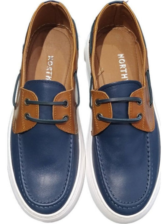 Leder Herren Mokassins in Blau Farbe