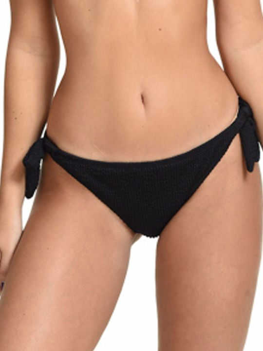 MiandMi Bikini Alunecare cu Șnururi Negru