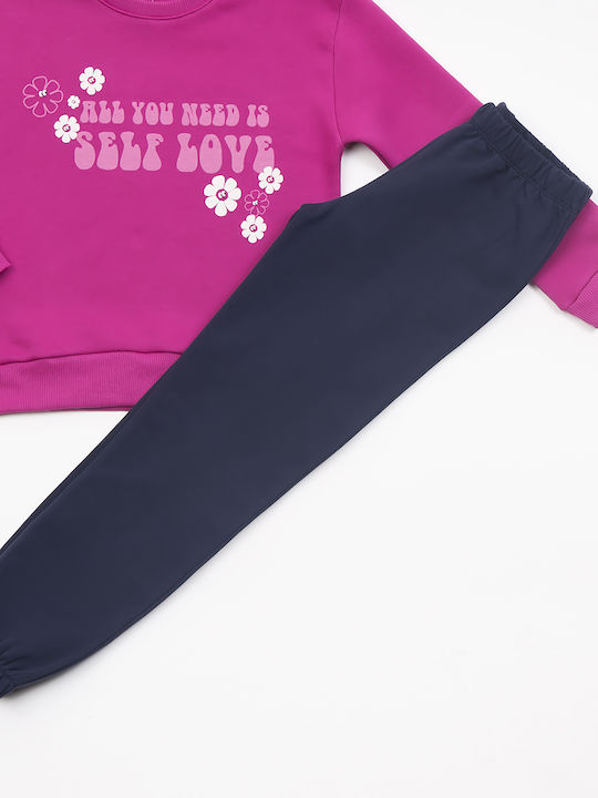 Trax Kids Sweatpants Set Fuchsia 2pcs