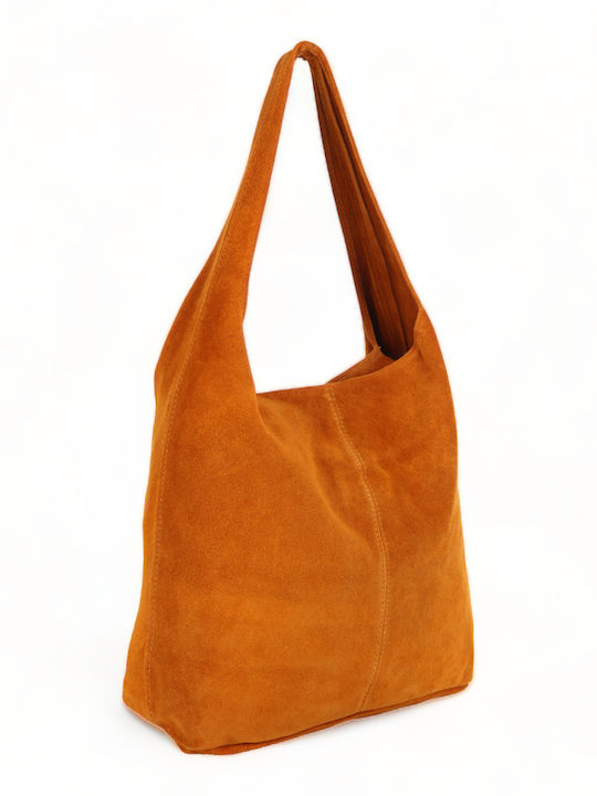 Leder Damentasche Schultertasche Orange