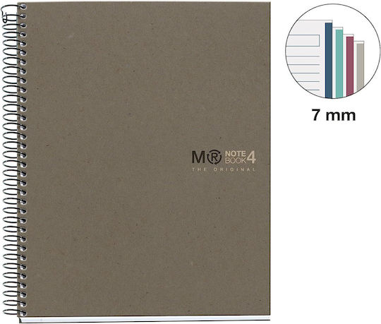 Miquelrius Spiral Caiet Cu dungi A5 120 de Foi Ecogrey Recycled Gri 1buc