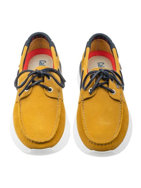 Malibu Men's Leather Boat Shoes Yellow