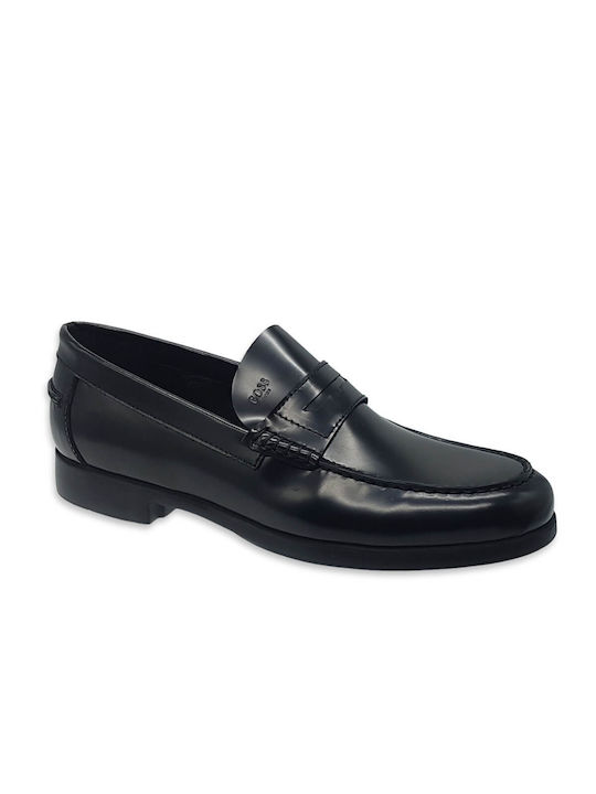 Boss Shoes Leder Herren Mokassins in Schwarz Farbe
