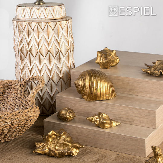 Espiel Decorative Seashell made of Polyresin Gold 9x4.5x4cm 1pcs