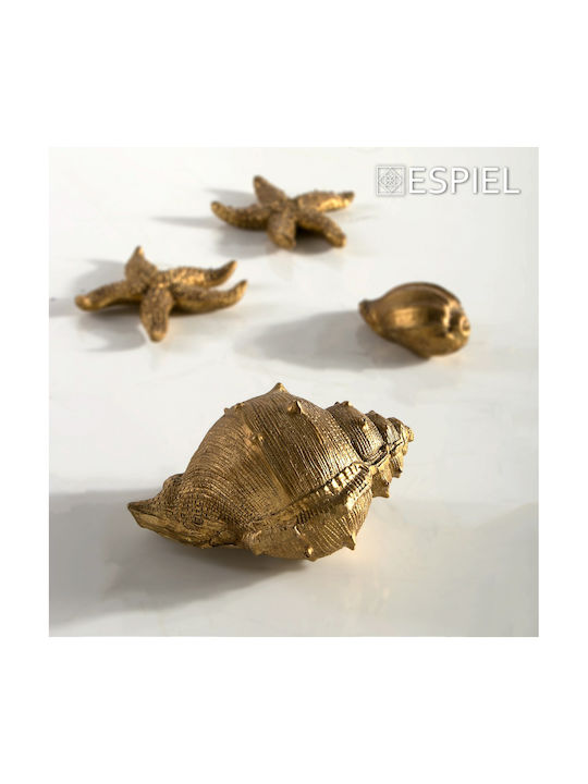 Espiel Polyresin Seashell Table Decor Χρυσό 13x8x6.5cm