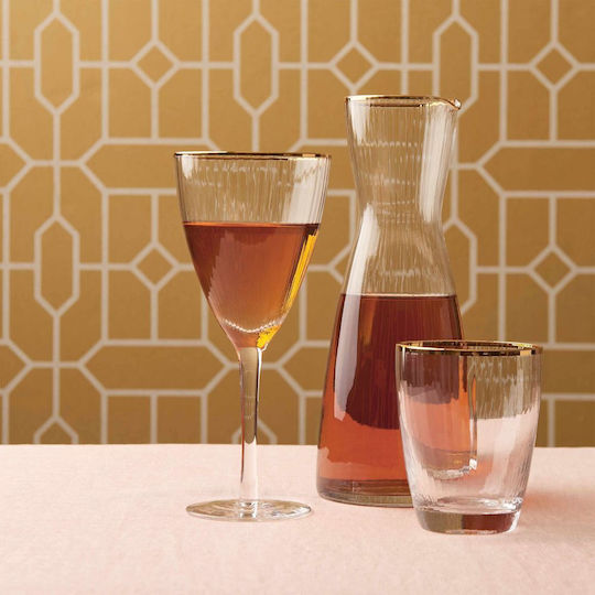 Butlers Glas Cocktail/Trinken / Wasser aus Glas in Gold Farbe 300ml