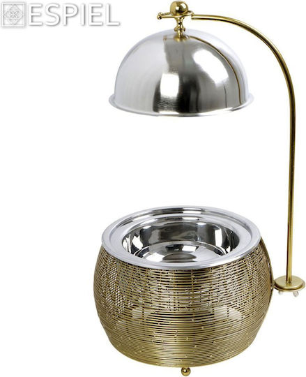 Espiel Chafing Dish Fondue-Topf mit Teelicht Metallisch Espiel Chafing Dish Fondue-Topf mit Teelicht Metallisch