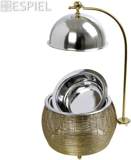 Espiel Chafing Dish Fondue-Topf mit Teelicht Metallisch Gold 30x30x33cm