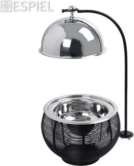 Espiel Chafing Dish Metallic Fondue Pot with Tea Light Black 25x25x30cm