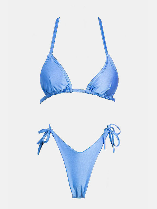 Bikini-Set mit Verstärkung Hohe Taille Blau