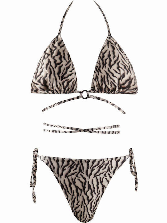Bikini-Set mit Verstärkung Hohe Taille Mehrfarbig