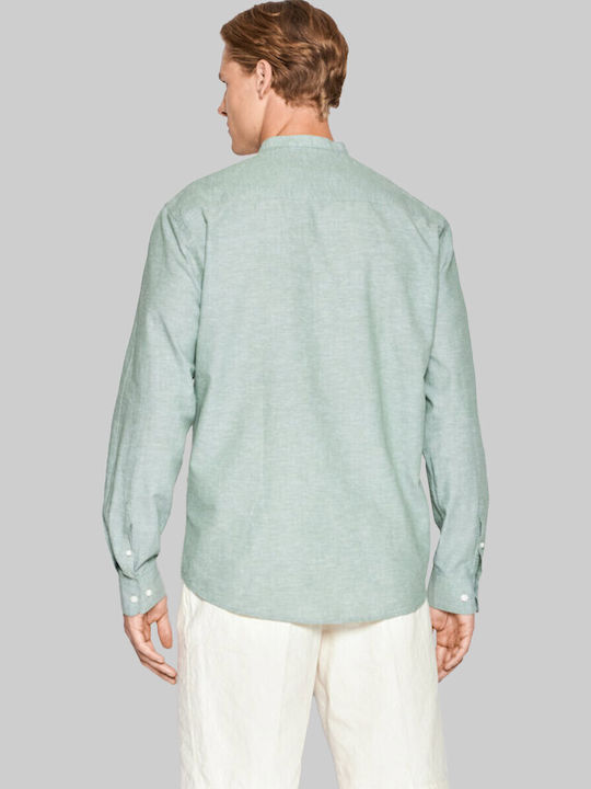 Selected Men's Shirt Long Sleeve Linen Green