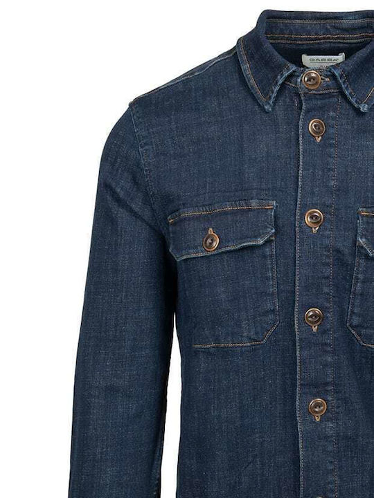 Gabba Herrenhemd Langärmelig Jeans Blau