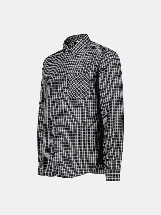 CMP Men's Shirt Long Sleeve Checked Gray