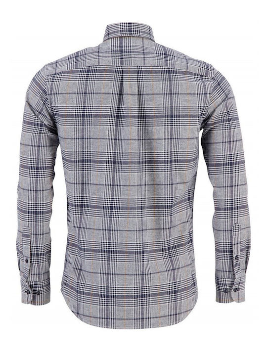 Fynch Hatton Men's Shirt Long Sleeve Checked Blue