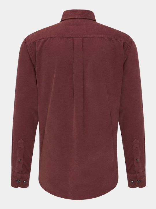 Fynch Hatton Men's Shirt Long Sleeve Corduroy Burgundy