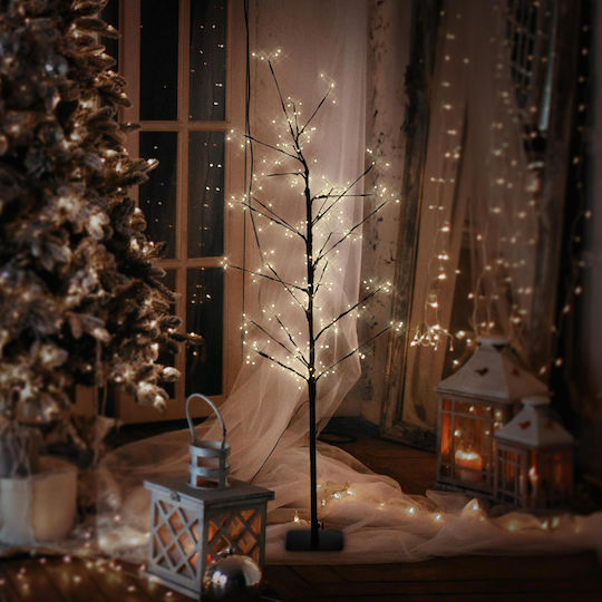 cu lumină LED Decorațiune de Crăciun Metalic Brad Aspect natural 240cm. Exterior Electrică Maro