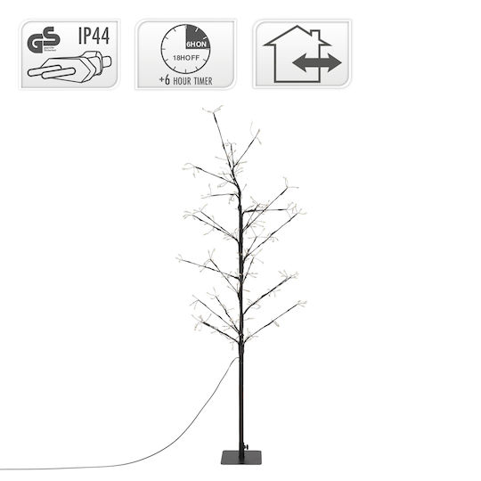 cu lumină LED Decorațiune de Crăciun Metalic Brad Aspect natural 240cm. Exterior Electrică Maro