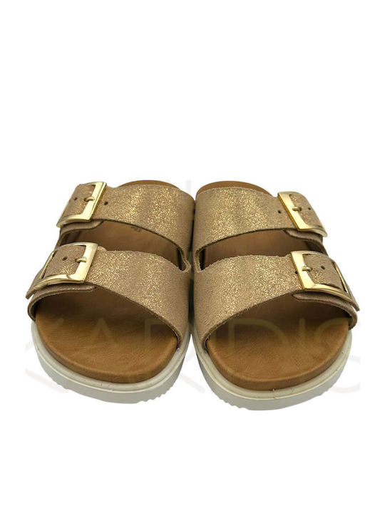 Δερμάτινα Γυναικεία Ανατομικά Σανδάλια Beige/Ecru