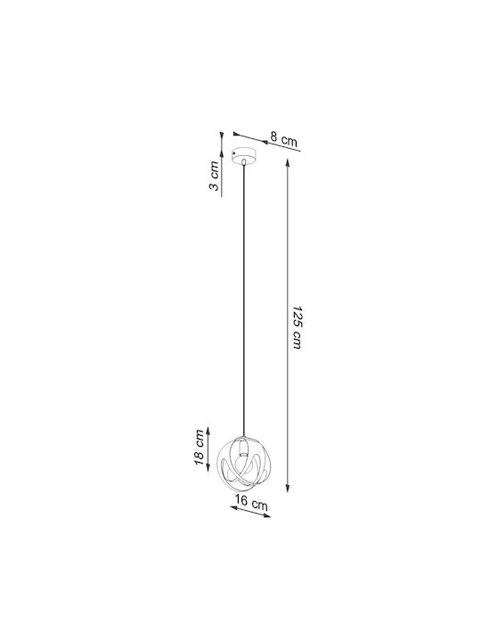 Sollux Tulos Pendant Light Single-Light Ball for Socket E27 White