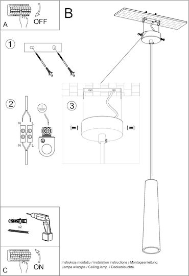 Sollux Electra Pendant Light White with Socket GU10 8x8cm