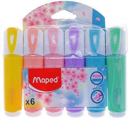 Maped Fluo Pep's Classic Pastel Highlighters 5mm Multicolour 6pcs