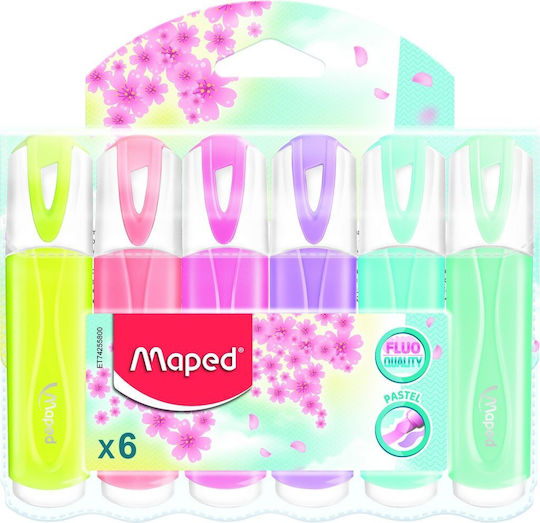 Maped Fluo Pep's Classic Pastel Highlighters 5mm Multicolour 6pcs