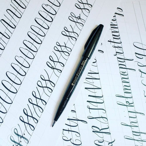 Pentel Brush Sign Pen Marker 1mm Lila