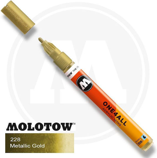 Molotow One4all 228 Ακρυλικός Μαρκαδόρος Gold 2mm